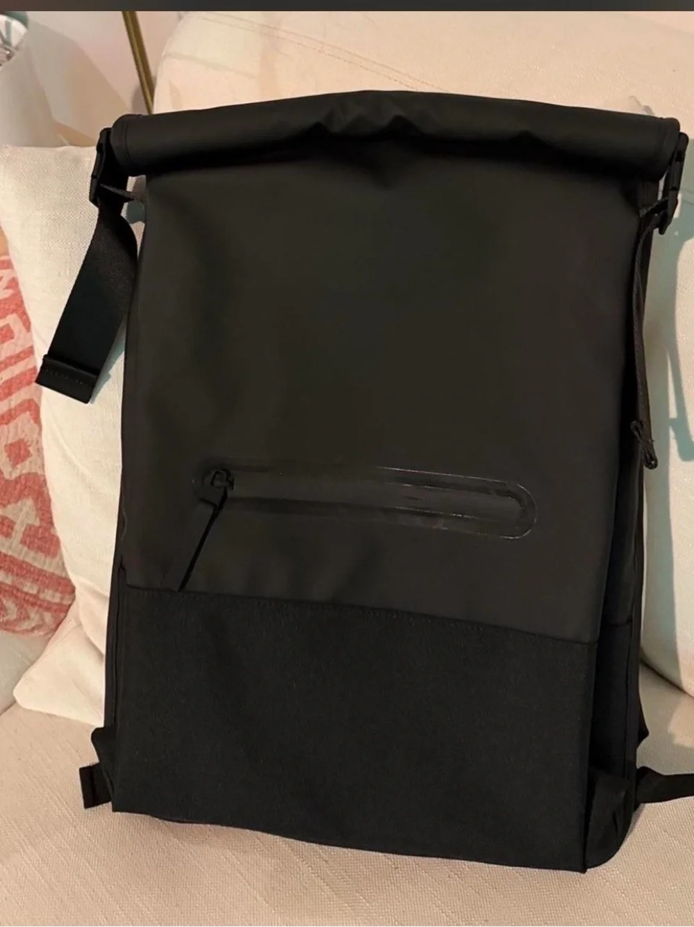 NEW RAINS - Roll-Top Backpack - Black